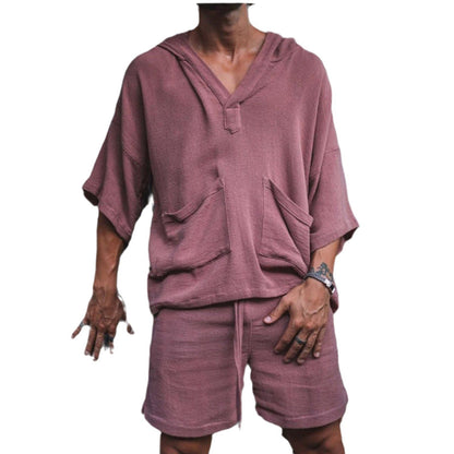 Herren Pullover Kapuzenpullover Locker mit Seitentaschen Lässig