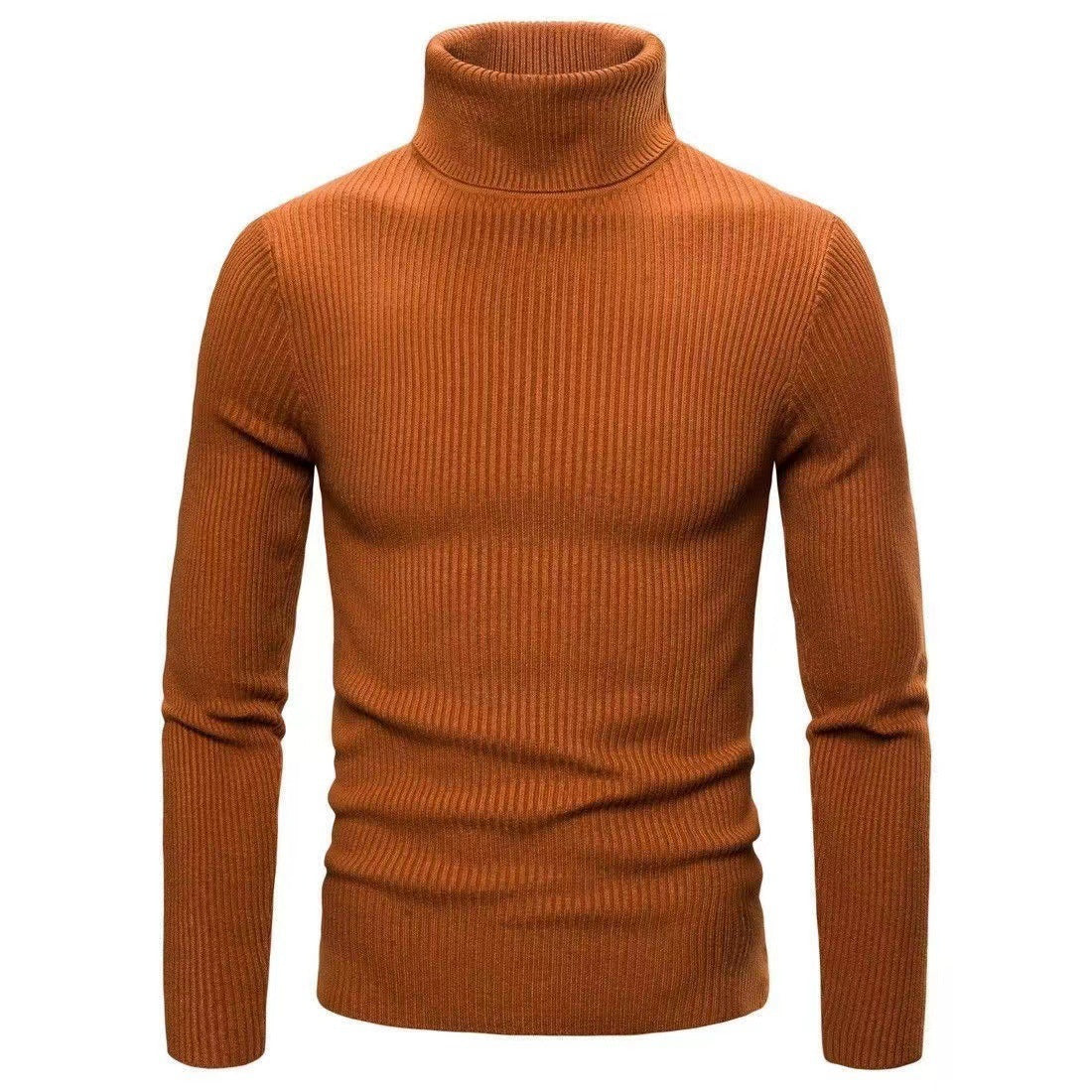 Herren Rollkragenpullover Fein Rippstrick Elegent