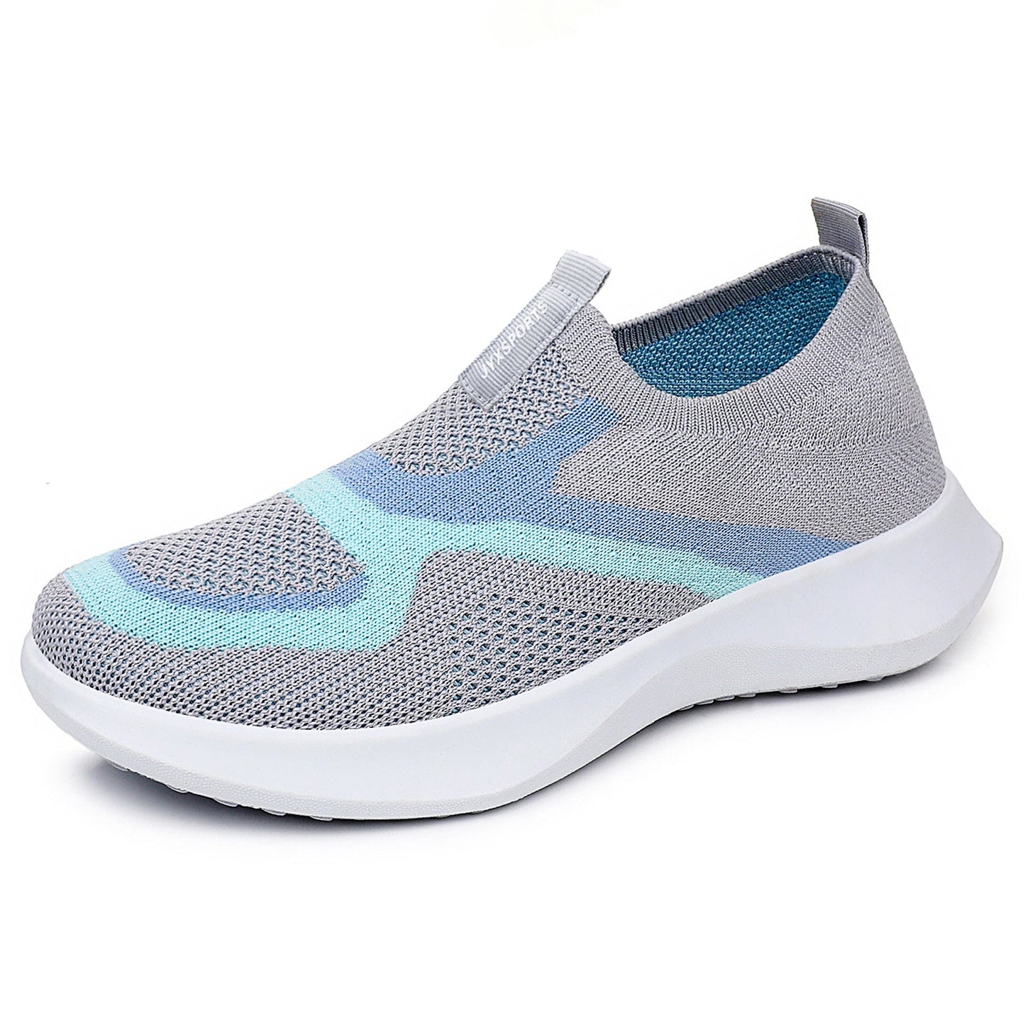 Damen Sneaker Bequem Slip-On mit Strickdesign