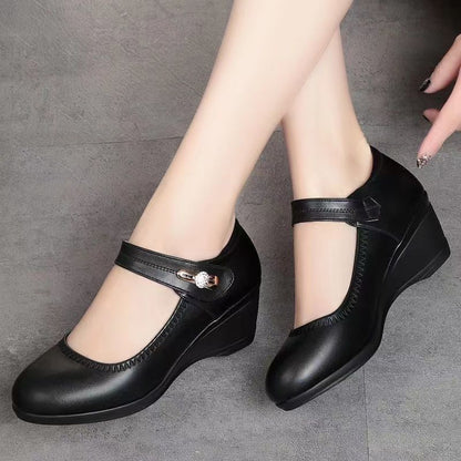 Damen Wedges Schuhe Elegant mit Riemen Hochzeitsschuhe
