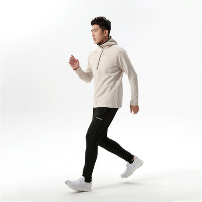 Herren Sportoberteil Atmungsaktiv Kapuze Funktionsshirt