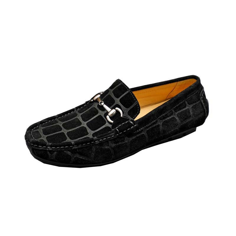 Damen Mokassin Wildleder Schuhe mit Ketten Detail Modern
