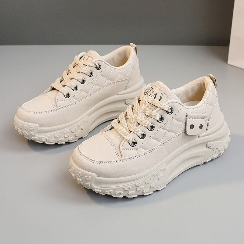 Damen Plateau Sneaker Hoch mit Weichem Innenfutter und Dämpfender Sohle