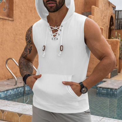 Herren Kapuzen-Shirt Sportlich Fitness Baumwolle