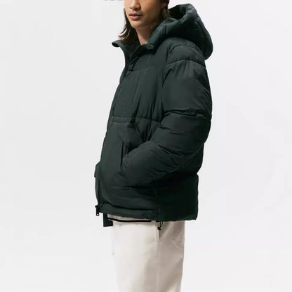Herren Winterjacke Steppjacke mit Kapuze und Taschen