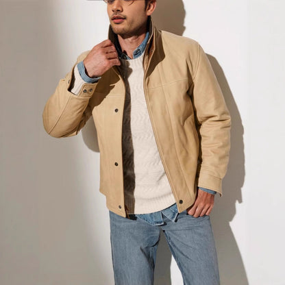 Lederjacke Herren Classic Stehkragen Echtleder - BerlinGlamour