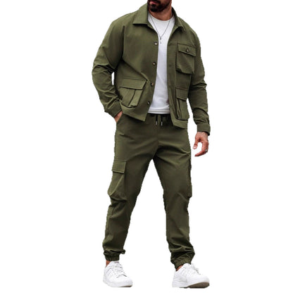 Männer Cargo Set Lässige Utility Jacke Hosen