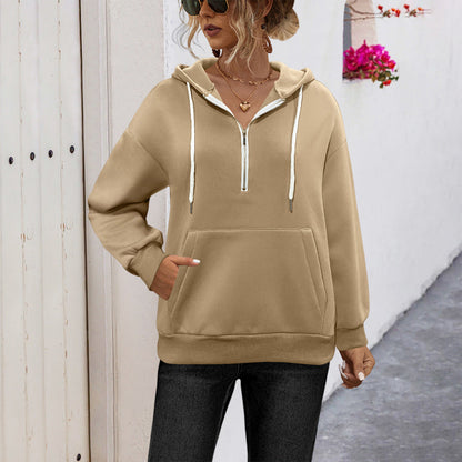 Damen Kapuzenpullover Sportlich Mit Kängurutasche