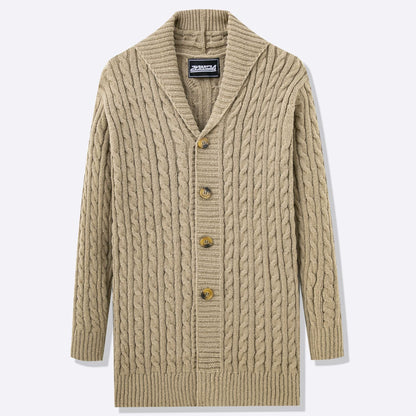 Herren Strickjacke Offen Modern Knopf Detail Design - BerlinGlamour