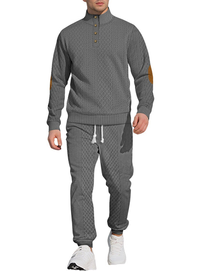 Herren Strickanzug Eleganter Kragen Modern