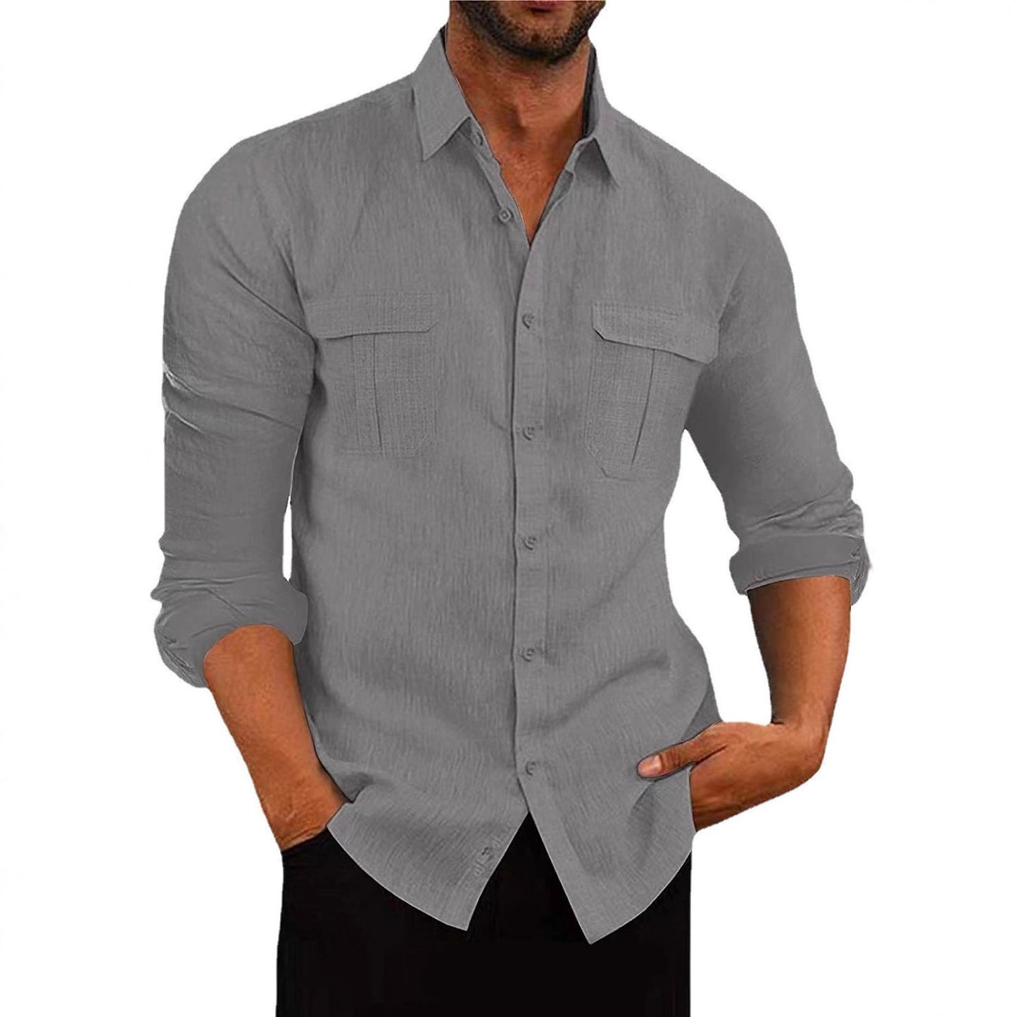 Herren Kurzarmhemd Modern mit Brusttaschen Slim Fit