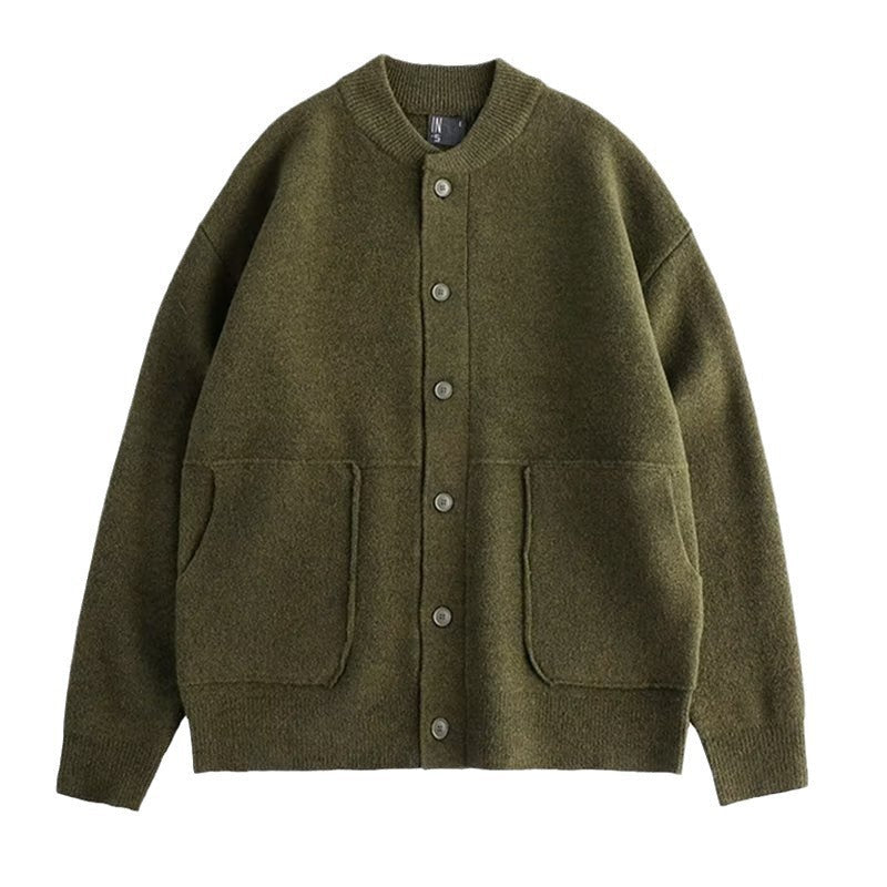 Herren Strickcardigan Komfortabel Mit Taschen Grau