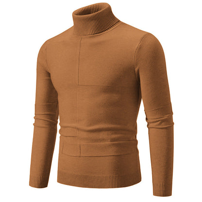 Herren Strickpullover Hochabschließend Modisch Schwarzer Oversized