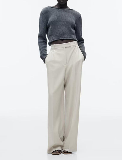 Weite Damenhoose High-Waist Elegant Klassisch