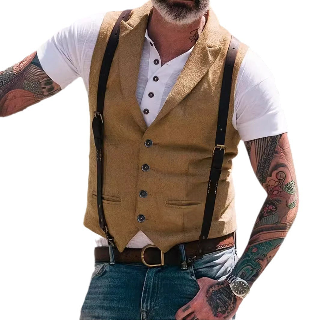 Herren Weste Elegant Mit Taschen Modern