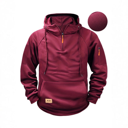 Herren Sportpullover Kapuzenpullover Mit Reißverschluss Taschen - BerlinGlamour