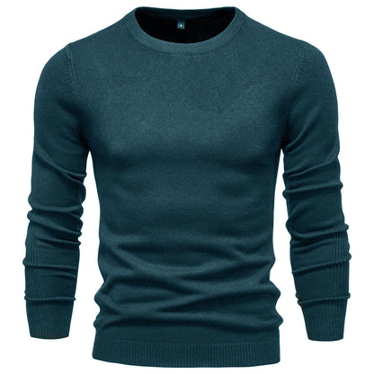Herren Pullover Rundhals aus Baumwolle Hochwertig Bequem