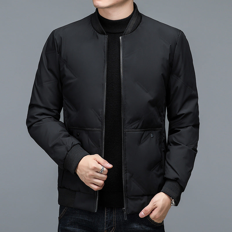 Herren Steppjacke Elastisch Reißverschluss Taschen Warm