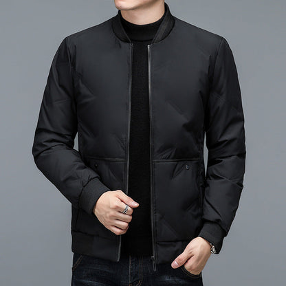 Herren Steppjacke Elastisch Reißverschluss Taschen Warm