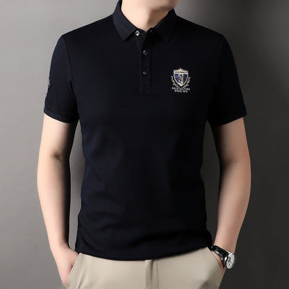 Herren Polohemd Elegantes Piqué Hemd mit Stickerei - BerlinGlamour