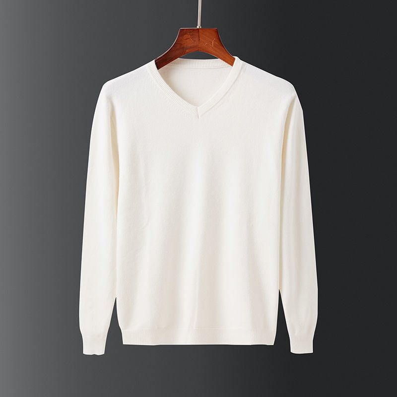 Herren Pullover V-Ausschnitt Feinwolle Elegante Ausführung - BerlinGlamour