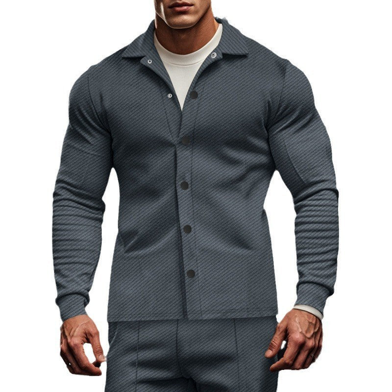 Herren Fitness Hemd Langarm mit Brusttasche Sportlich