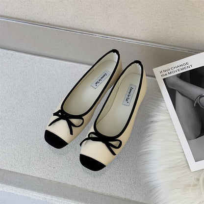 Damen Ballerinas Weich Bequem Mit Schleife Elegant