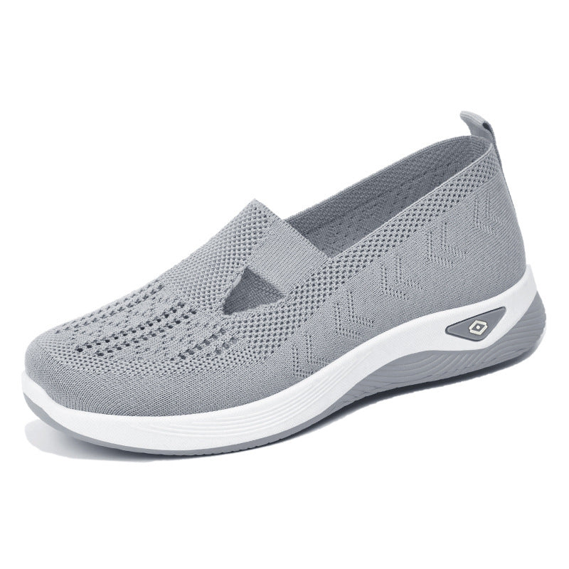 Damen Sneaker Bequem Luftig Strick Optik