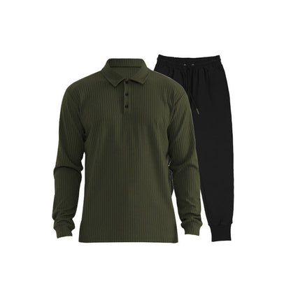 Herren Sportset Langarm Polo Jogginghose Komfort Set