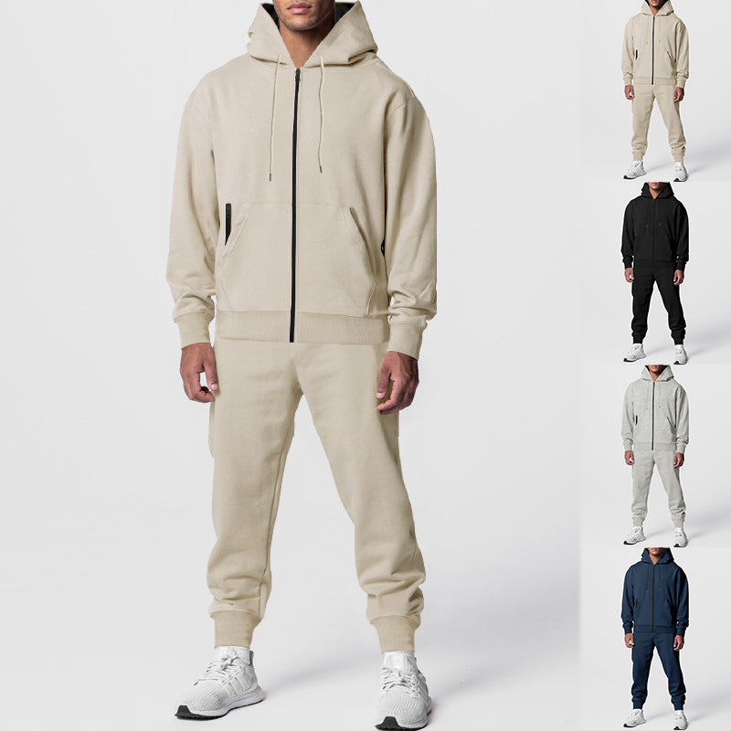 Herren Fleece-Set Sportlich Kapuze Taschen - BerlinGlamour