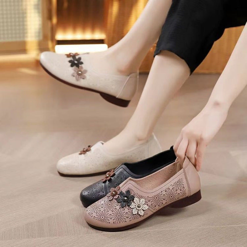 Damen Ballerinas Slip-On Bequem Florale