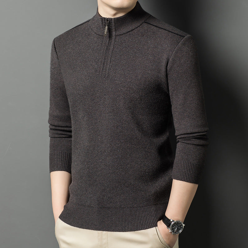 Herren Pullover Stehkragen Eleganter HalbReißverschluss Modern