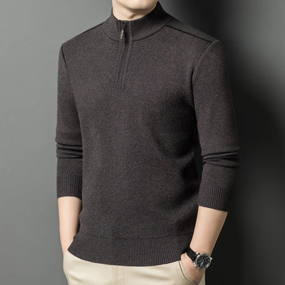 Herren Pullover Stehkragen Eleganter HalbReißverschluss Modern