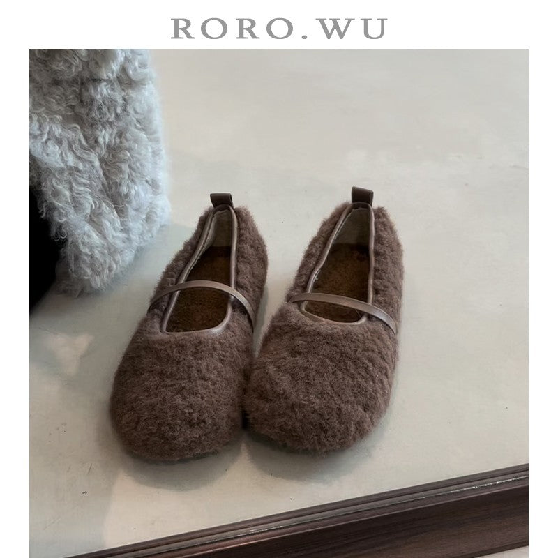 Damen Hausschuhe Flauschig Warm mit Riemchen - BerlinGlamour
