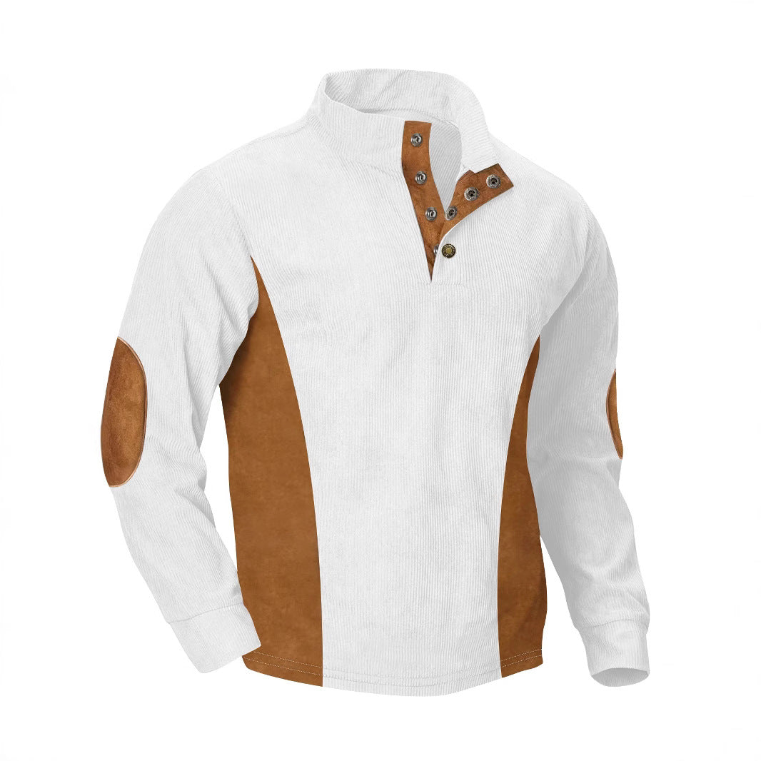 Herren Pullover Modern mit Stehkragen und Druckknöpfen
