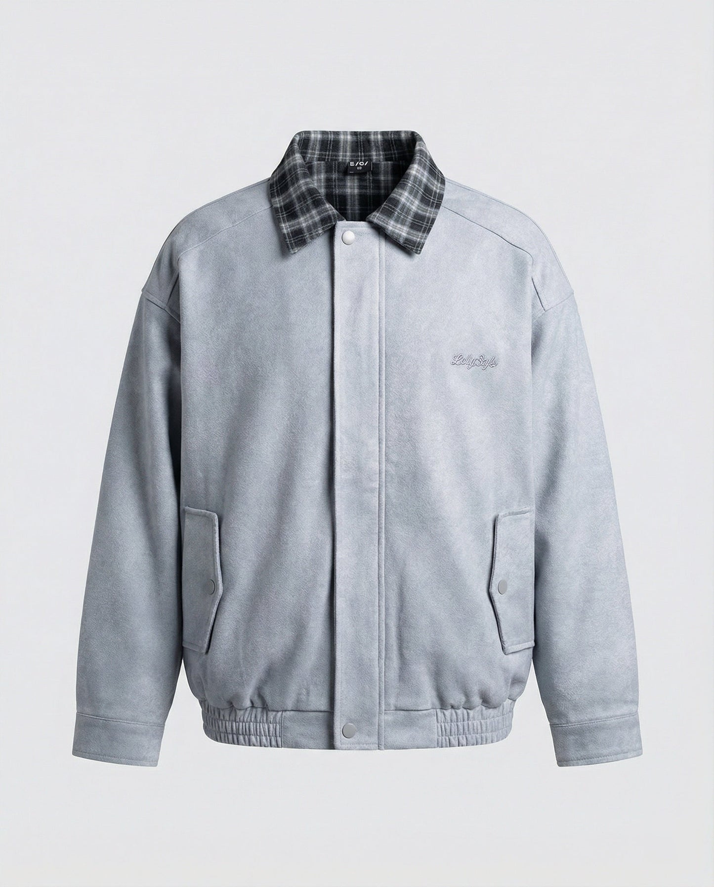 Damen Lederjacke Retro Wildleder Karo Optik