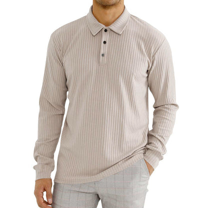 ein Beispiel für einen Online-Shop-Titel: Stilvolle Langarm-Polo mit Rippenmuster und Glamour