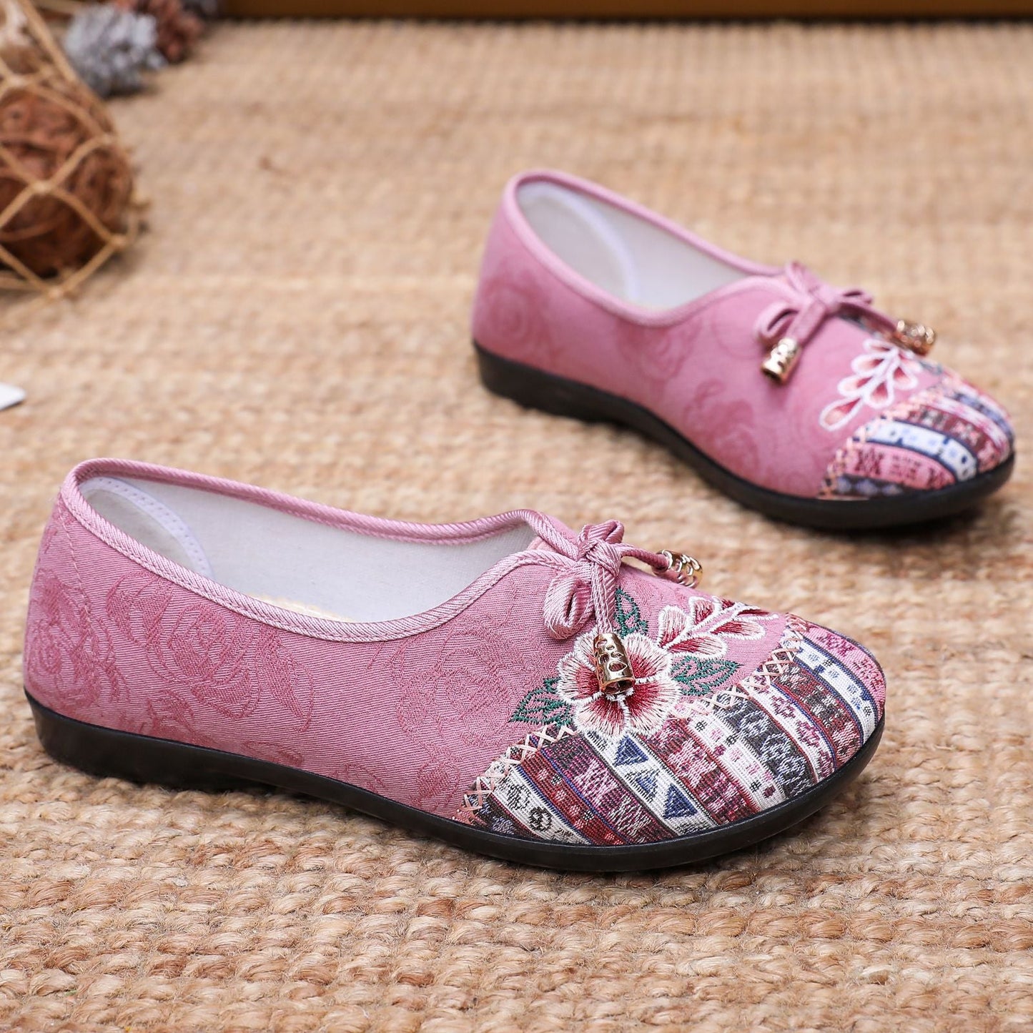Damen Hausschuhe Florales Design Elegante Heidi Schuhe