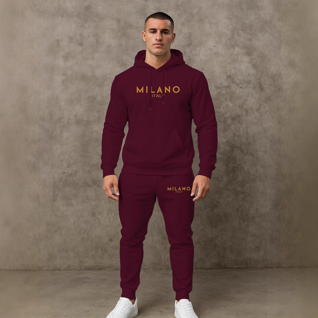 Herren Hoodie und Jogginghose Set mit stylishem Milano Print Berlin Style