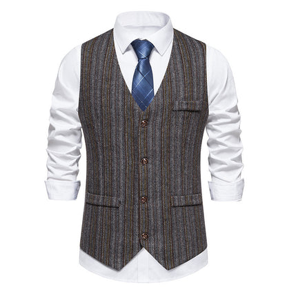 Herren Anzugweste Moderne Streifenmuster Elegante Slimfit
