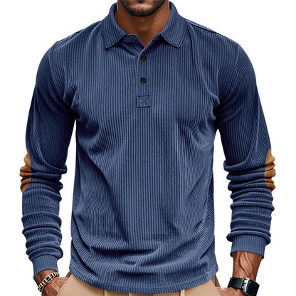 Herren Pullover Lässig Kord mit Lederdetails Modern