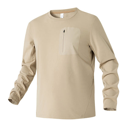 Herren Langarmshirt Funktionelles mit Brusttasche Outdoor