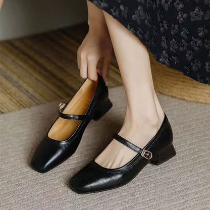 Damen Ballerinas Elegante Riemchen Schuhe Komfort Blockabsatz - BerlinGlamour