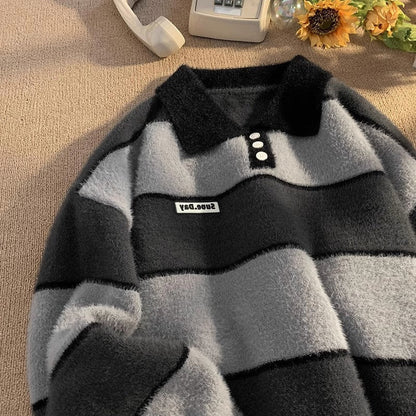 Damen Strickpullover Kuschelig Weich mit Polokragen