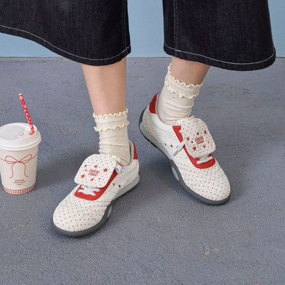 Damen Sneaker Bequem Klettverschluss Atmungsaktiv
