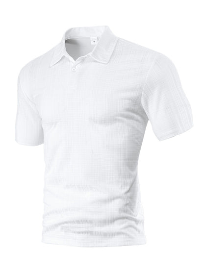 Herren Polohemd mit Struktur und Brusttasche Modern