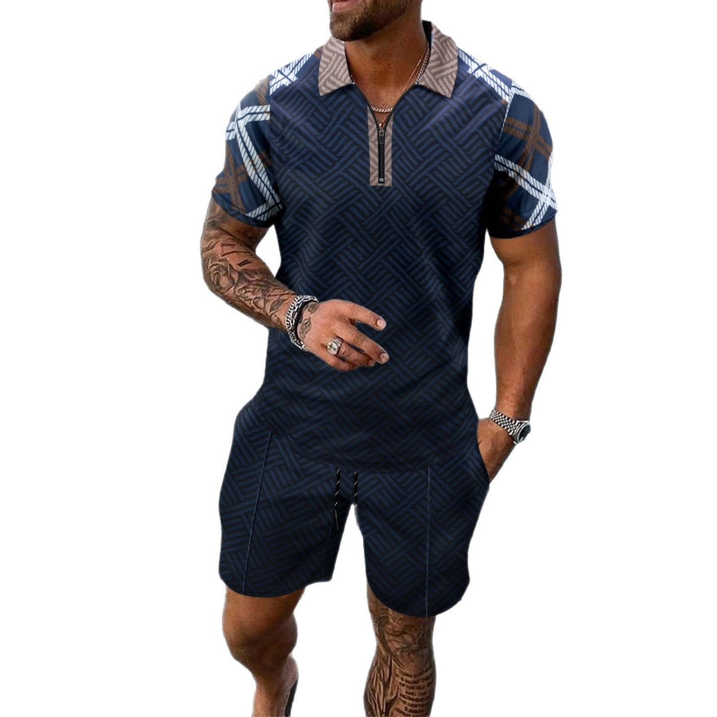 Herren Kurzarmhemd Tropisches Muster Sommer Modern