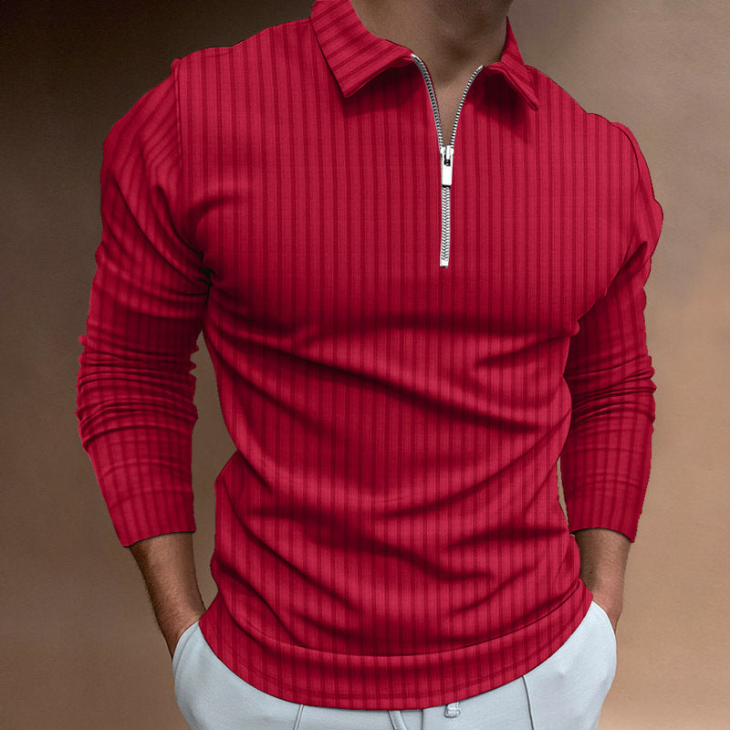 Herren Langarmshirt Sportlich Funktionales mit Reißverschluss
