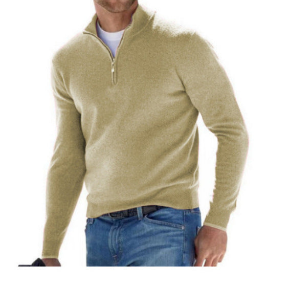 Herren Pullover Halbreißverschluss Business Freizeit Stilvoll