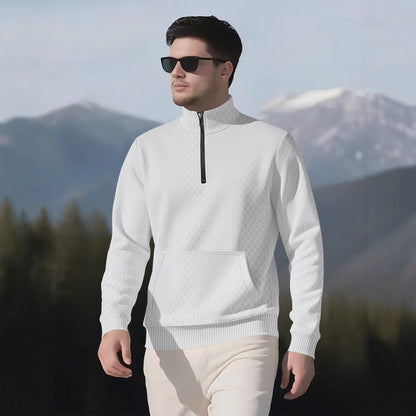 Herren Sweatpullover Stehkragen Taschen Sportlich Modern - BerlinGlamour